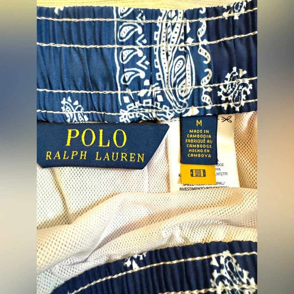 Polo Ralph Lauren Bandana Patchwork Print Multicolor Swimsuit Swim Shorts - Picture 10 of 13